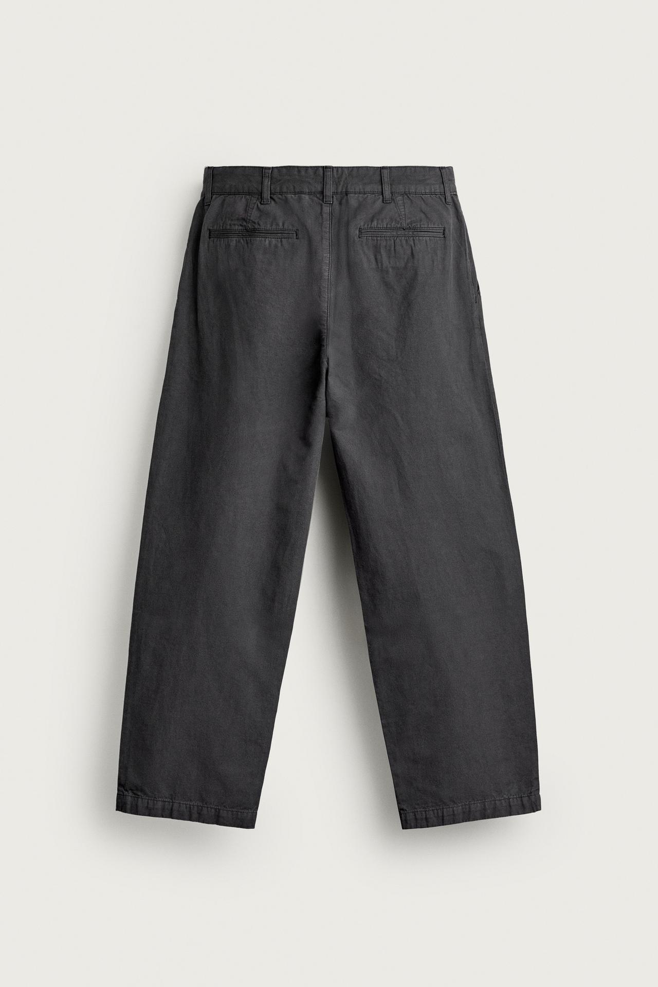 PLEATED REGULAR-FIT CHINO PANTS — Stone