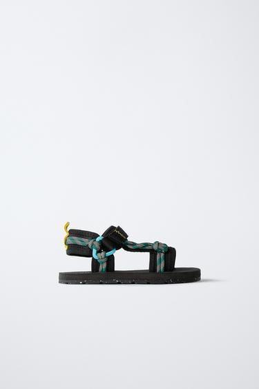 Zara TECHNICAL ROPE SANDALS - Black