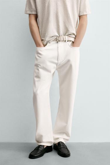 Zara STRAIGHT ANKLE FIT JEANS - White