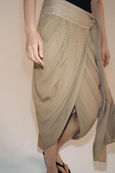ZW COLLECTION DRAPED PRINTED SKIRT - Multicoloured by Zara - Image 5
