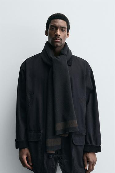 BUFANDA ACABADO CONTRASTE - Negro de Zara - Imagen 0