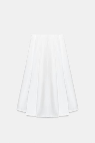 JUPE POPELINE ASYMÉTRIQUE ZW COLLECTION LIMITED EDITION - Blanc de Zara - Image 7