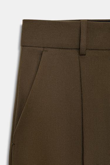 PANTALON TAILLE HAUTE ZW COLLECTION - Kaki foncé de Zara - Image 7