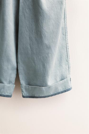 ZARA TIMELESS - PANTALON AVEC LIN BAS CONTRASTÉ - Bleu clair de Zara - Image 2