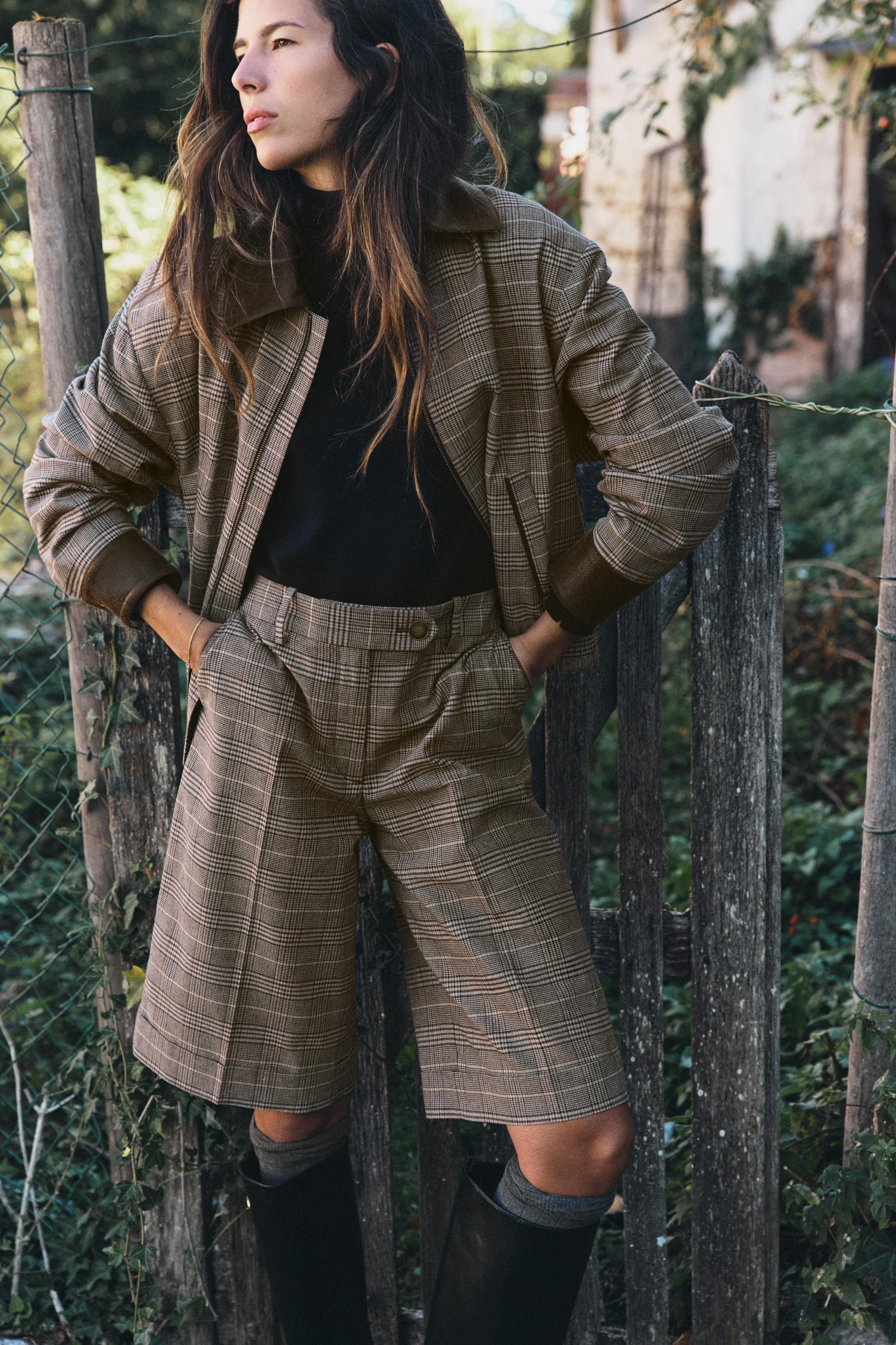 COMBINED CHECKERED BOMBER JACKET