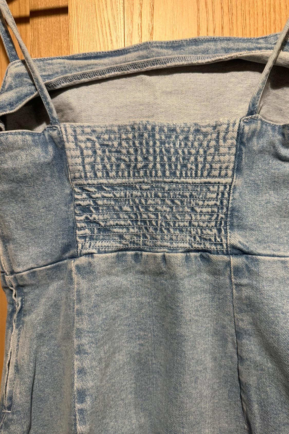 DENIM DRESS WITH STRAPS - Image 2