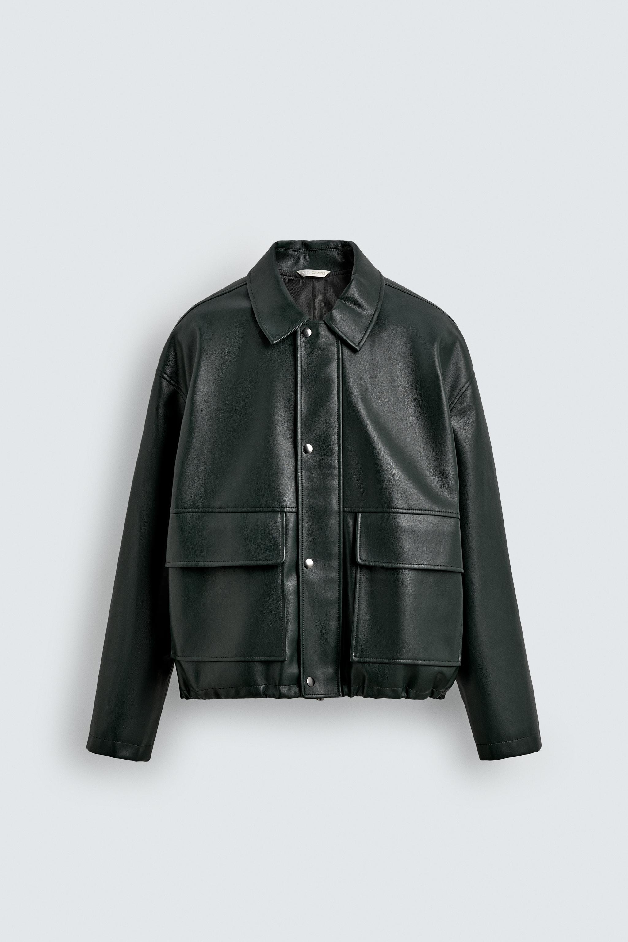 新品❤︎ZARAブラックフェイクレザージャケット ボタン付き 新品❤︎ZARAブラックフェイクレザージャケット ボタン付き