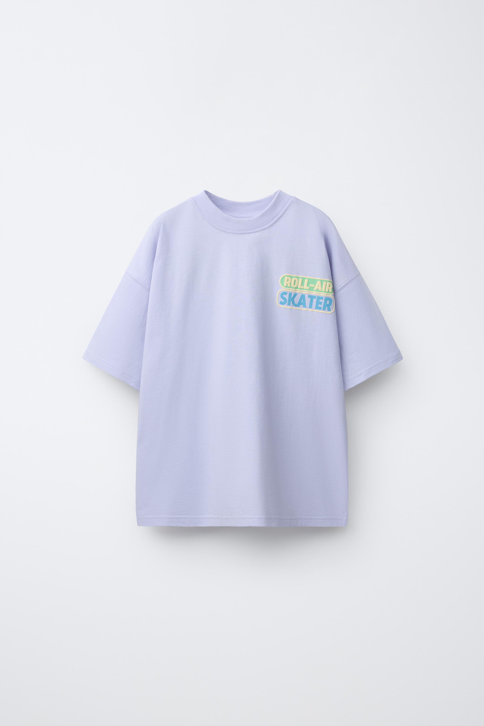 RAISED SKATE PRINT T-SHIRT - Mauve | ZARA United States