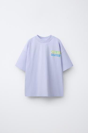 T-SHIRT ESTAMPADA SKATE EM RELEVO - Malva da Zara - Imagem 0