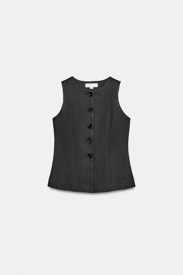 BUTTONED WAISTCOAT - Grey by Zara - Image 0