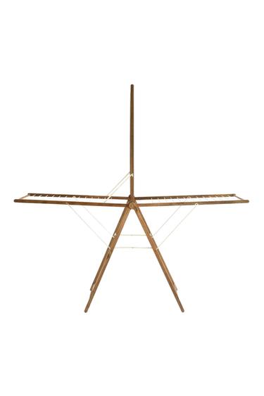 VERTICAL METAL AND WOODEN DRYING RACK - Light beige by Zara