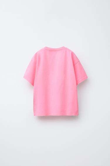 PRINTED GARMENT DYE T-SHIRT - Neon pink by Zara - Image 1