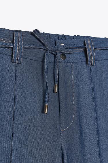 PANTALON À JAMBES LARGES - Indigo de Zara - Image 6