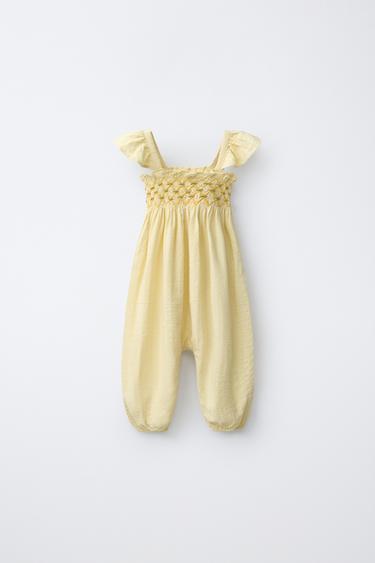 LONG DUNGAREES WITH BOBBLES - Light yellow by Zara - Image 0