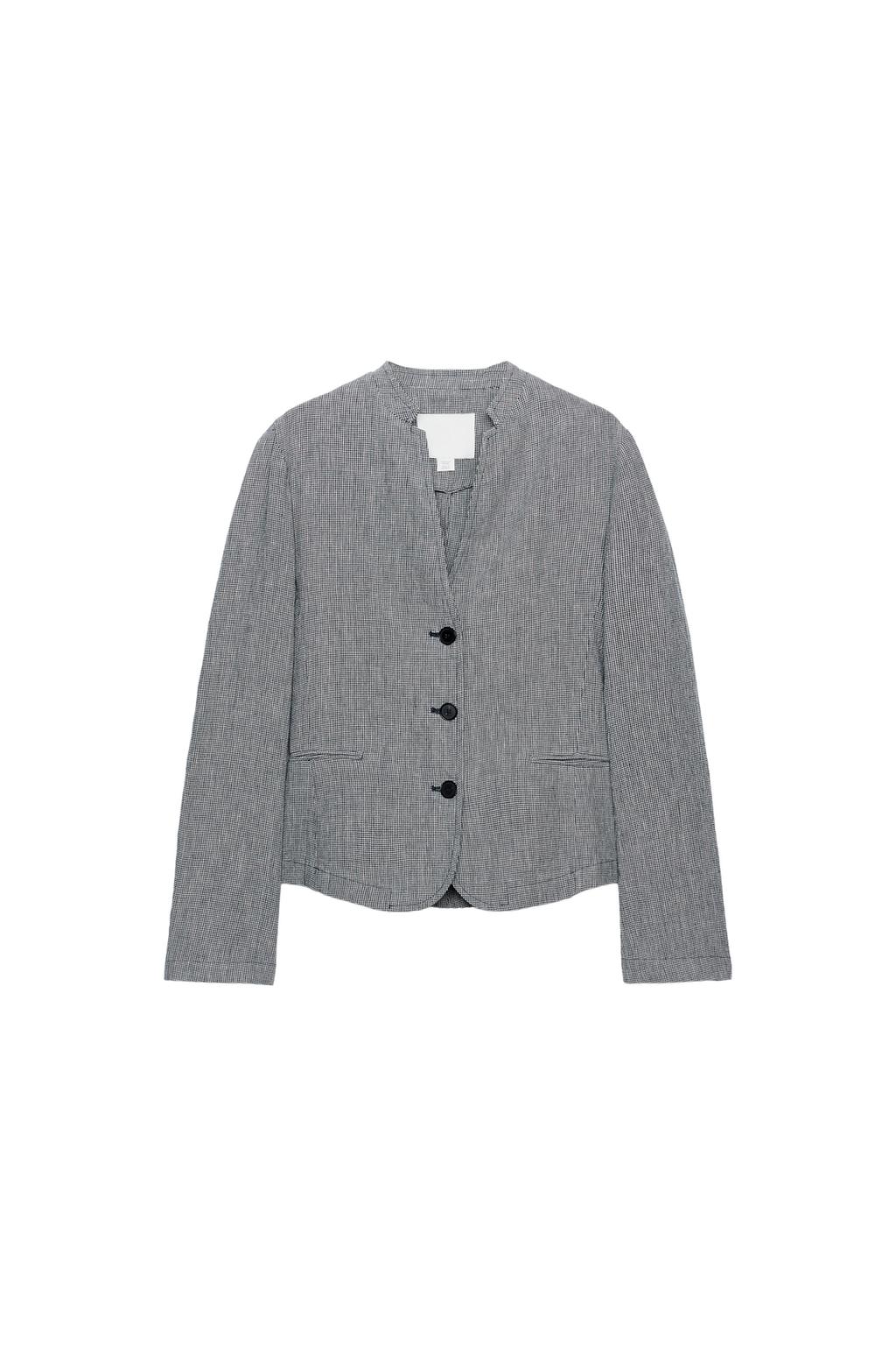 HOUNDSTOOTH LINEN BLEND BLAZER ZW COLLECTION - image 3