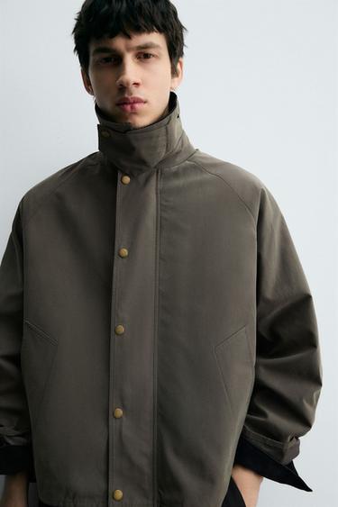CONTRAST COLLAR TECHNICAL JACKET - Anthracite Grey by Zara - Image 4