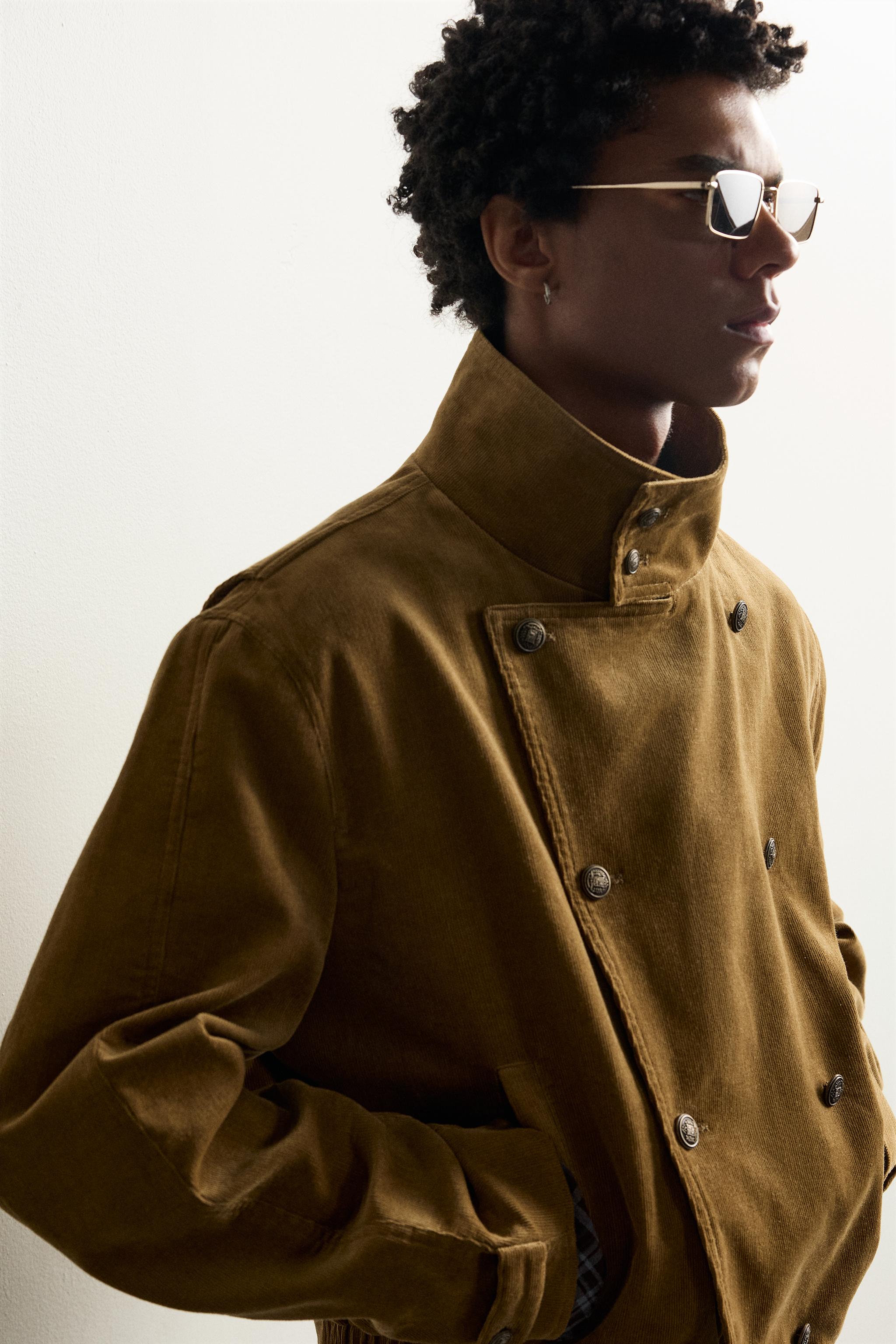 CROPPED CORDUROY DOUBLE-BREASTED JACKET