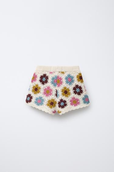 BERMUDA EN MAILLE CROCHET - Multicolore de Zara - Image 1