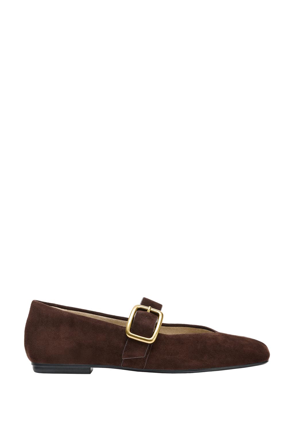 SUEDE BUCKLE BALLET FLATS - image 4