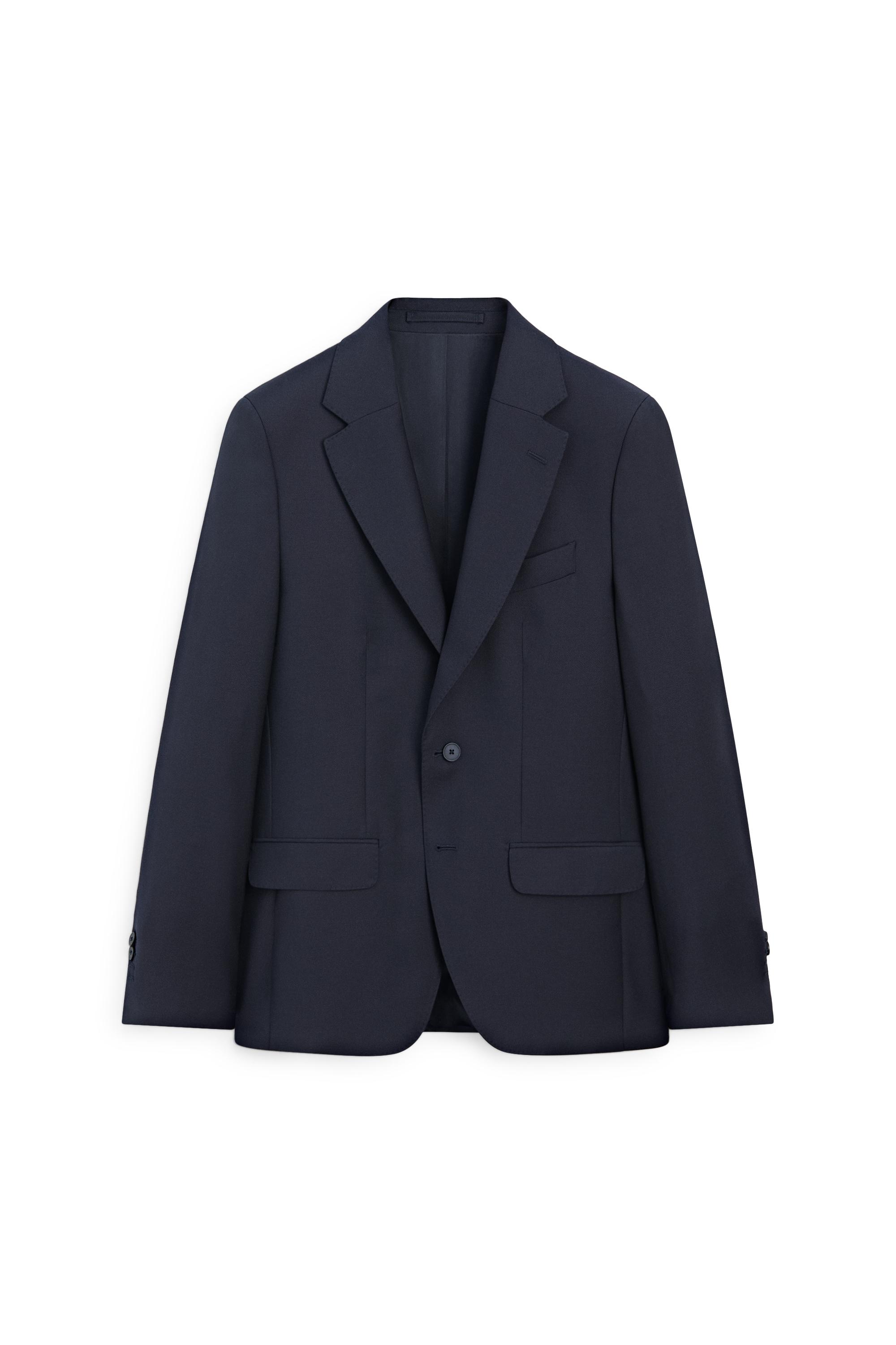 ZARA ネイビー チェック柄 フォーマルスーツ4点セット Textured suit blazer - Navy blue | ZARA United States