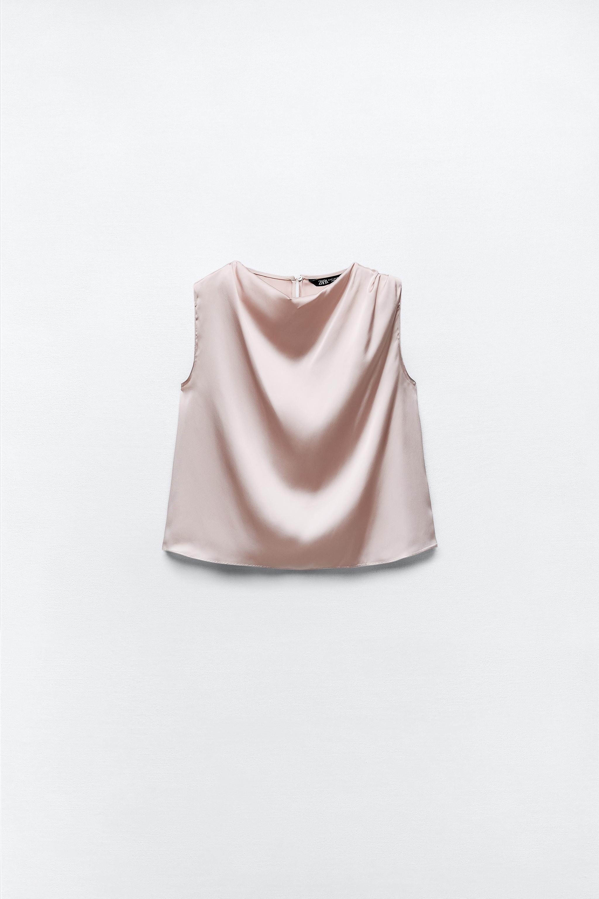 Zara pink best sale satin top