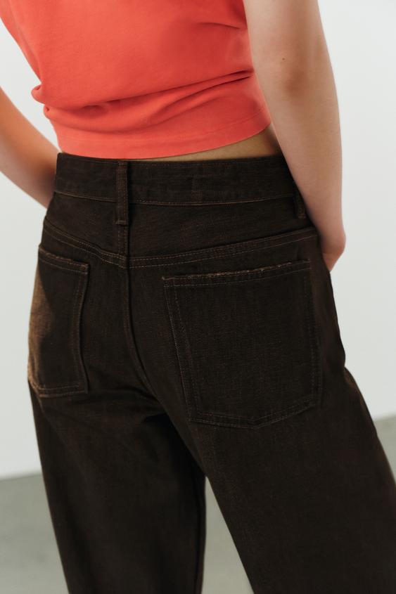JEANS TRF LOOSE FOLDED FIT TAILLE BASSE - Marron de Zara - Image 6