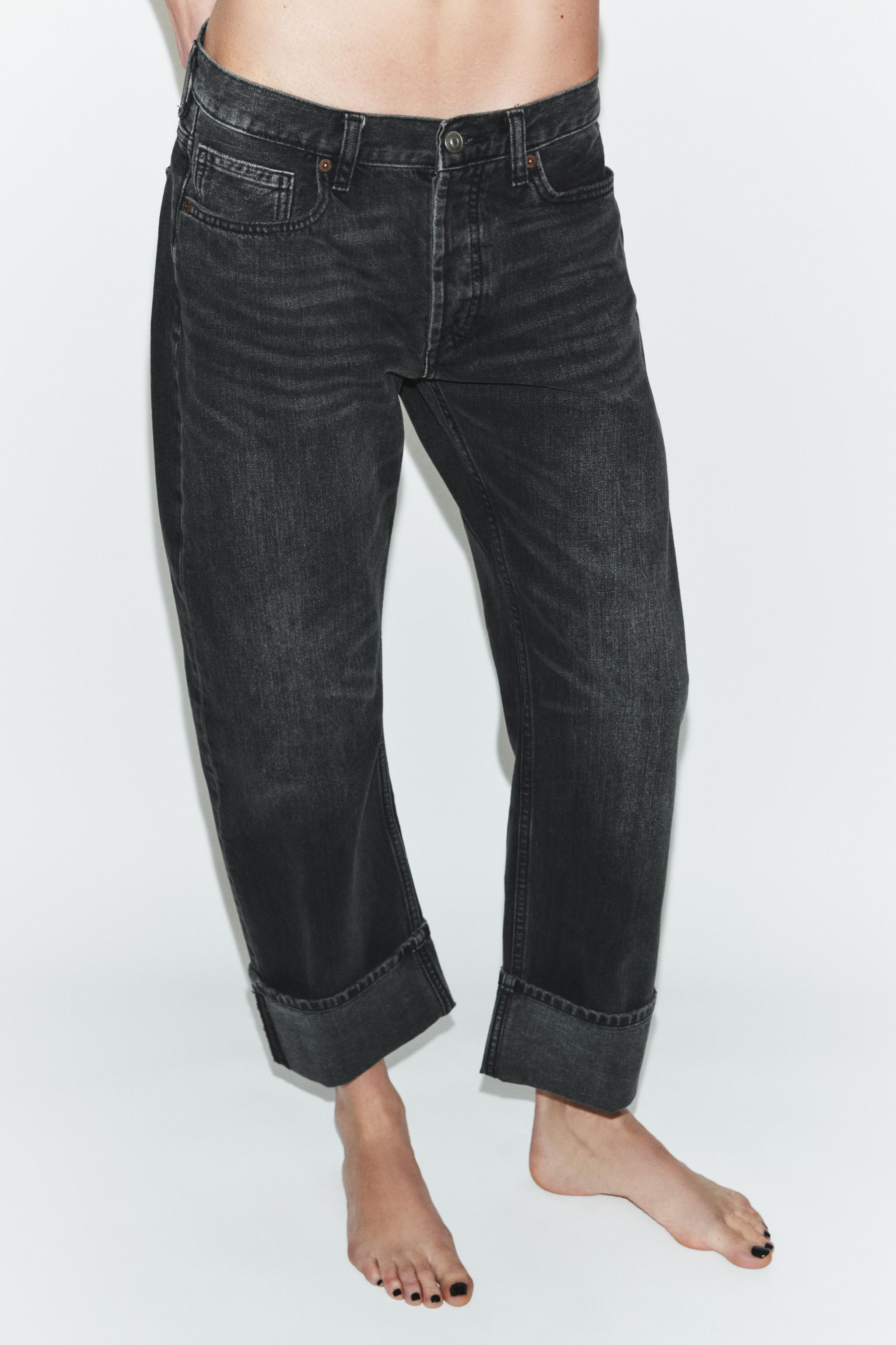 TRF STRAIGHT RIPPED MID-RISE JEANS