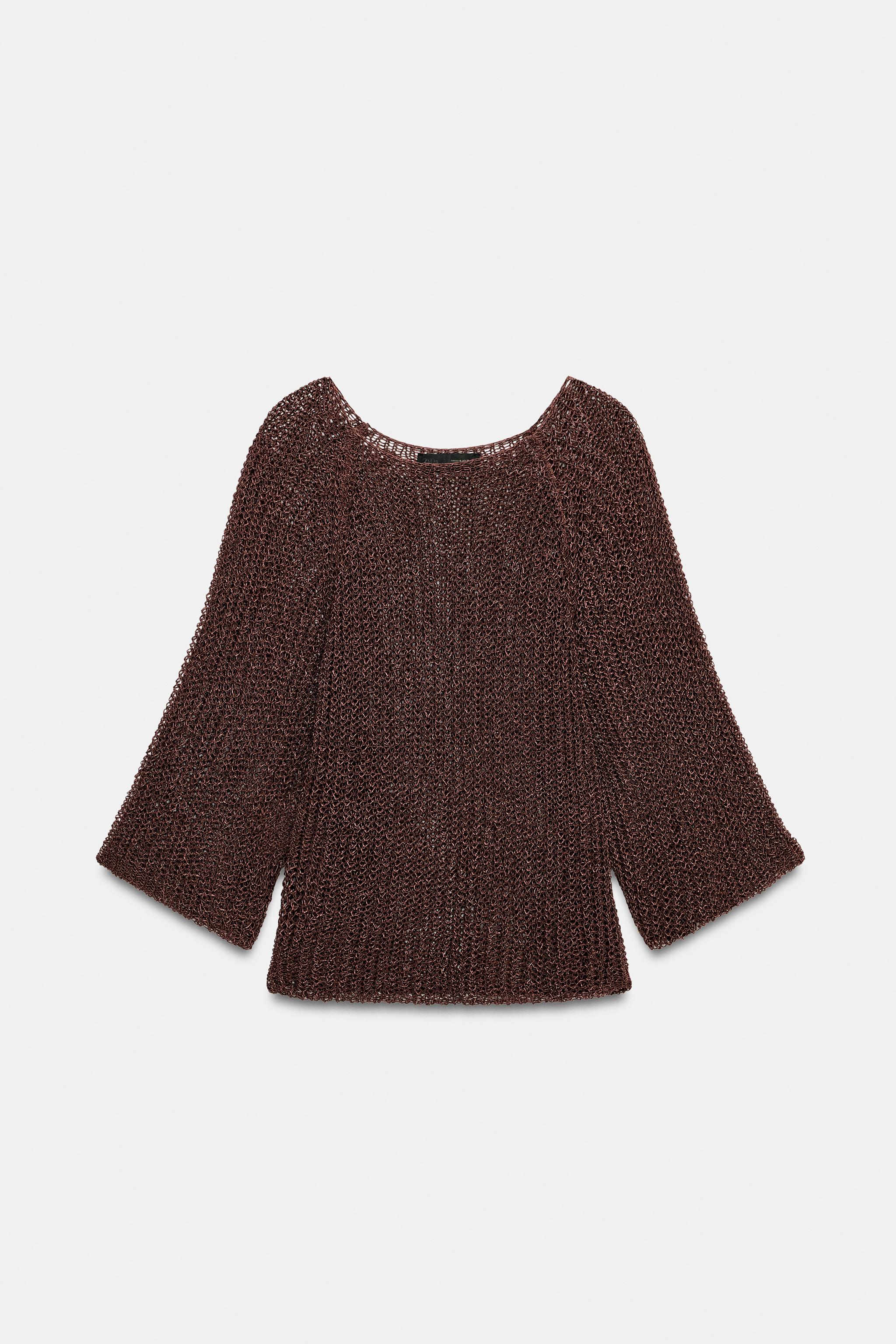 オープンニットセーター - ブラウン | ZARA Japan / 日本
