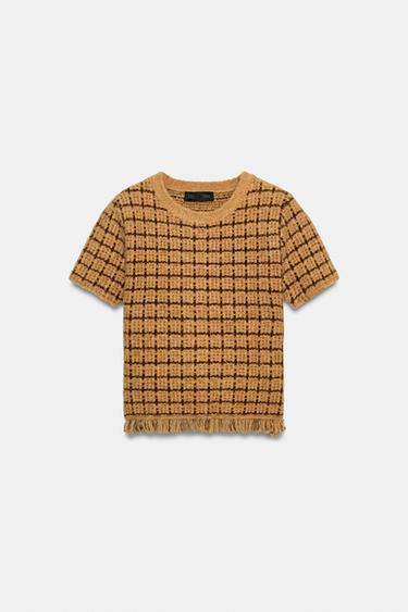 JERSEY PUNTO FLECOS - Mostaza de Zara