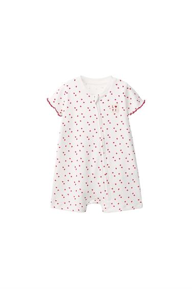 PIJAMA ENTERO CORAZONES - Crudo de Zara