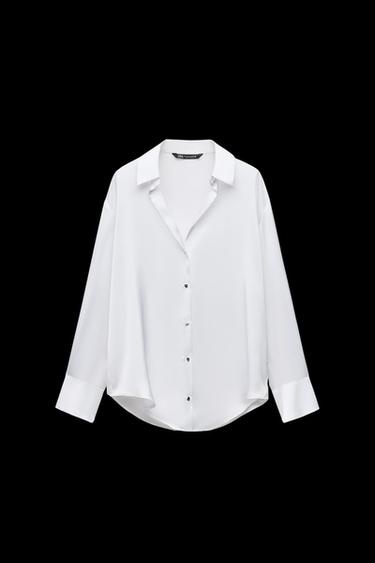 BASIC SATIN SHIRT - White by Zara