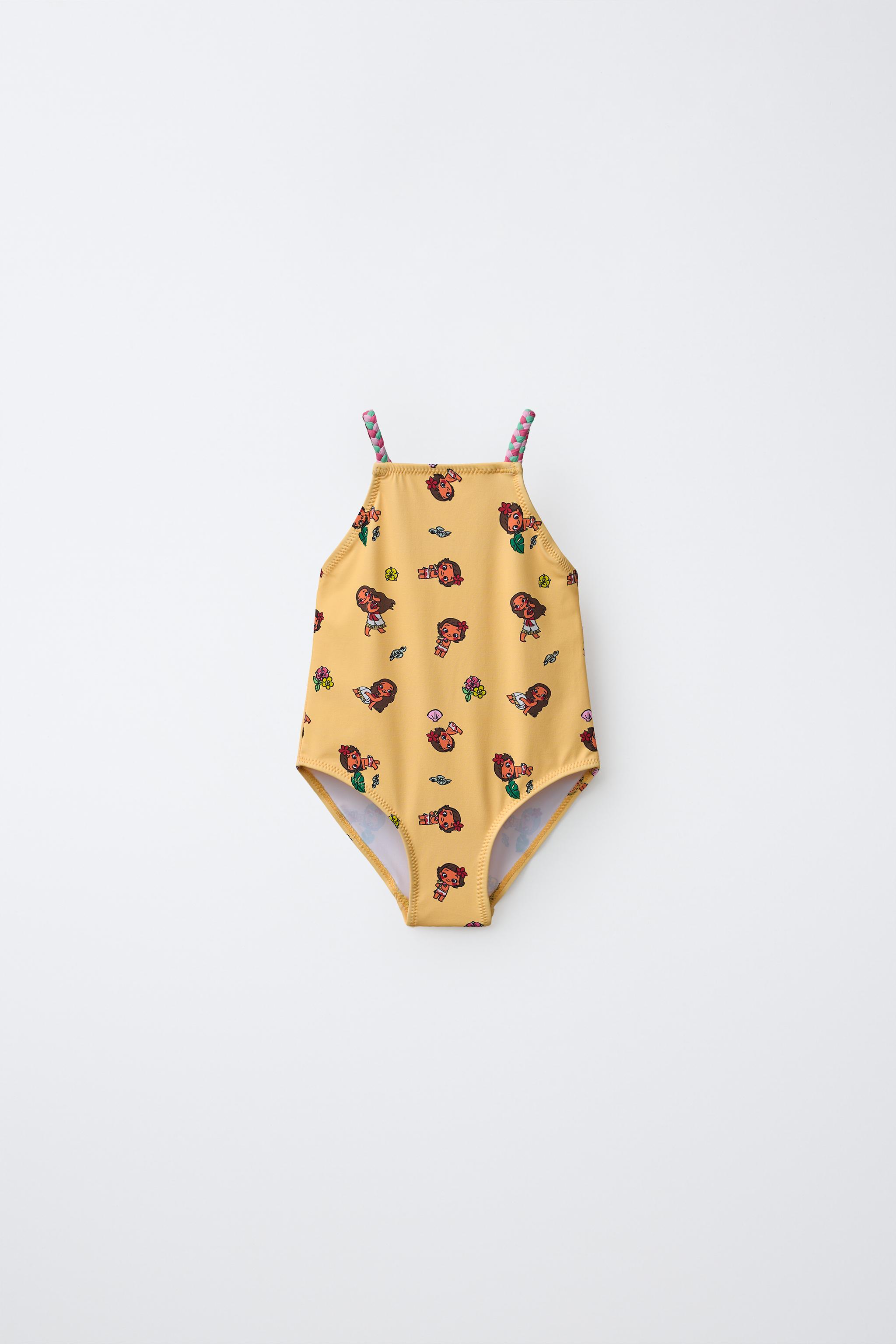 TODDLER/ MOANA © DISNEY PRINTED SWIMSUIT — Mid-yellow (alternate view)