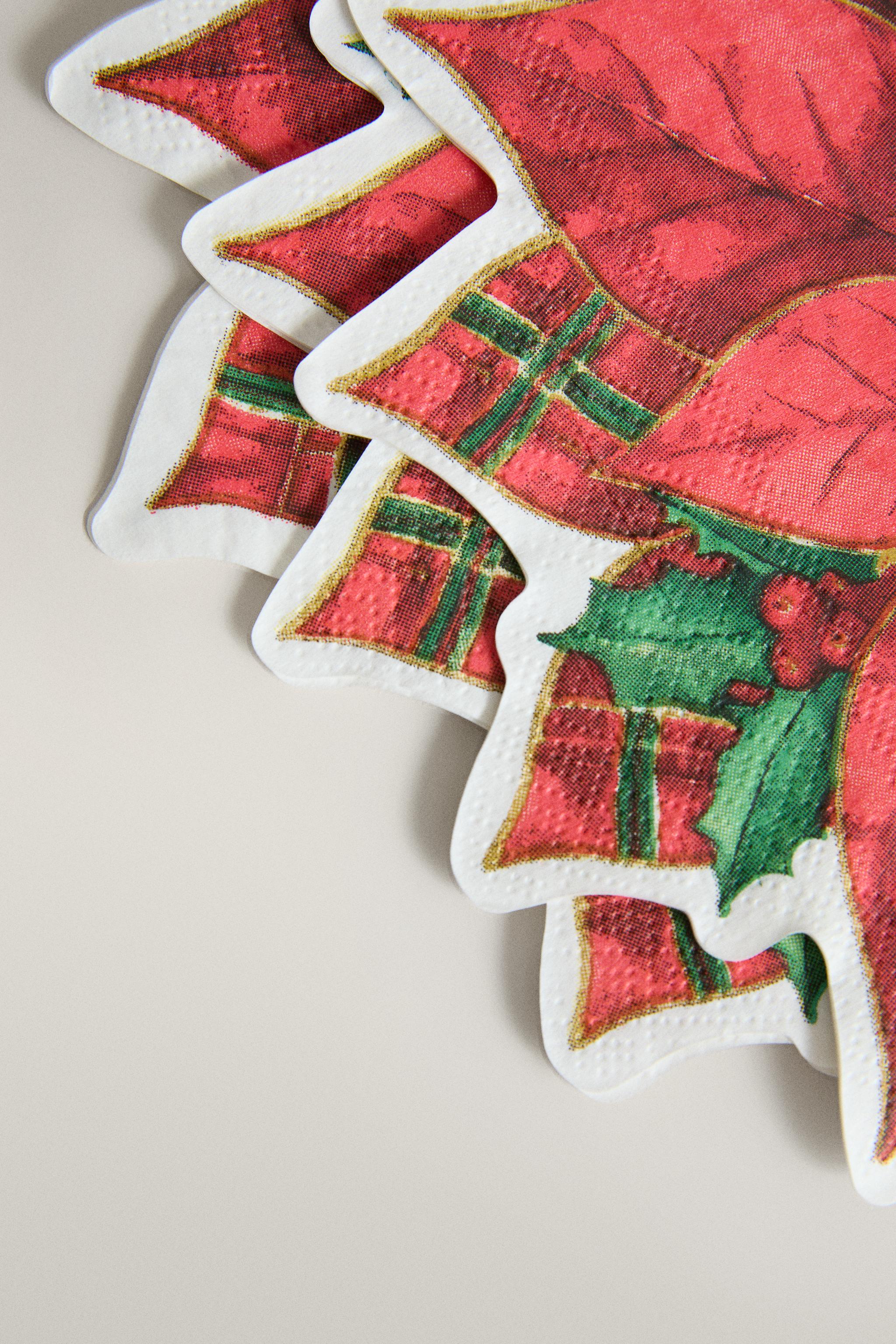 CHRISTMAS FLOWER PAPER NAPKIN PACK (PACK OF 20)