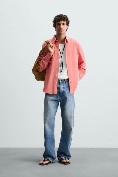 STRIPED SHIRT - Red / Coral by Zara - Image 0