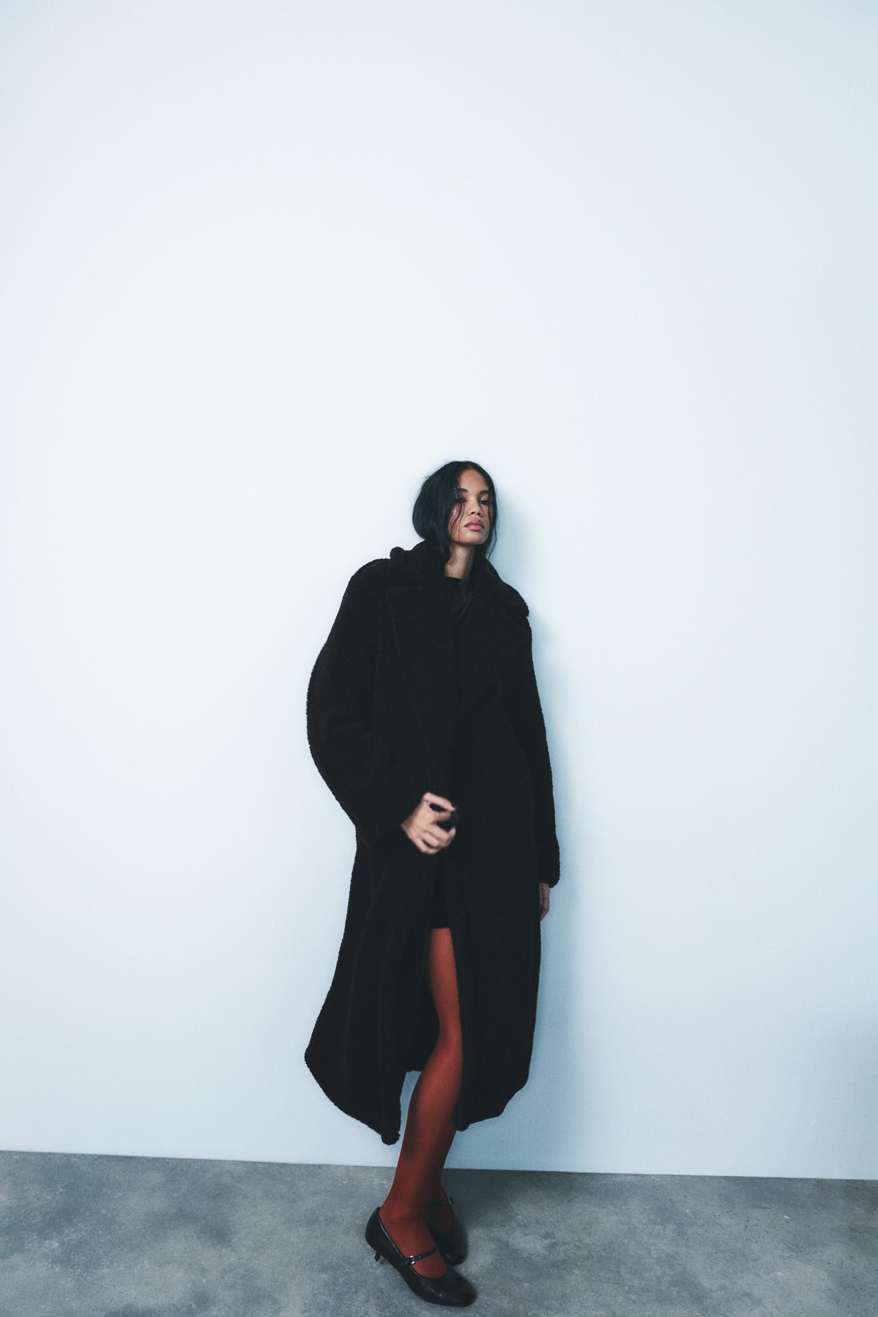 LONG FAUX SHEARLING COAT