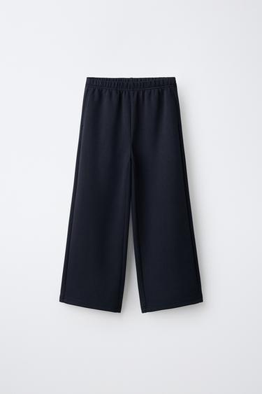 WIDE LEG SPORTY PANTS — Deep blue 1