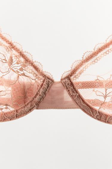 UNDERWIRED LACE BRA - Pink by Zara - Image 5