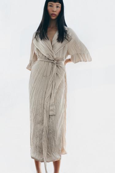 ROBE PLISSÉE AVEC CEINTURE ZW COLLECTION - Cave de Zara - Image 2