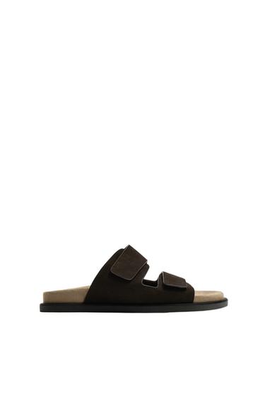 DOUBLE STRAP LEATHER SANDALS