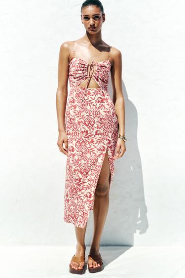 PRINTED RUSTIC MIDI DRESS - Multicoloured by Zara - Image 0