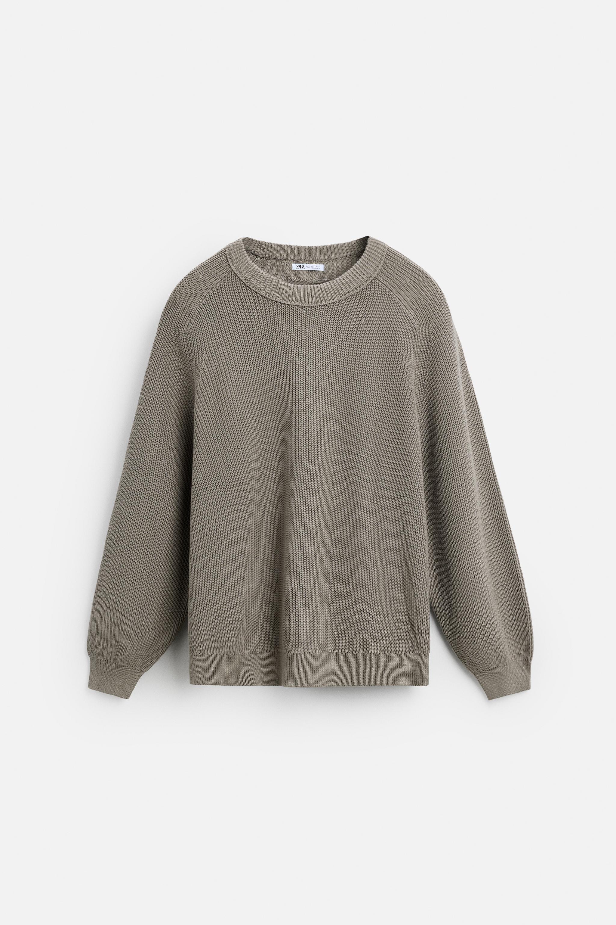 RELAXED FIT STRUCTURE SWEATER - Stone | ZARA Canada