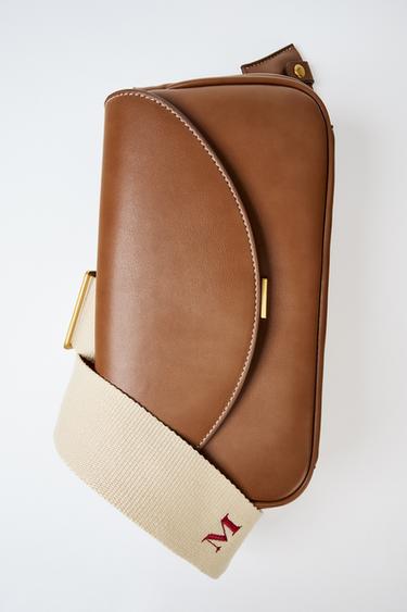 Zara LONG CROSSBODY BAG - Dark tan