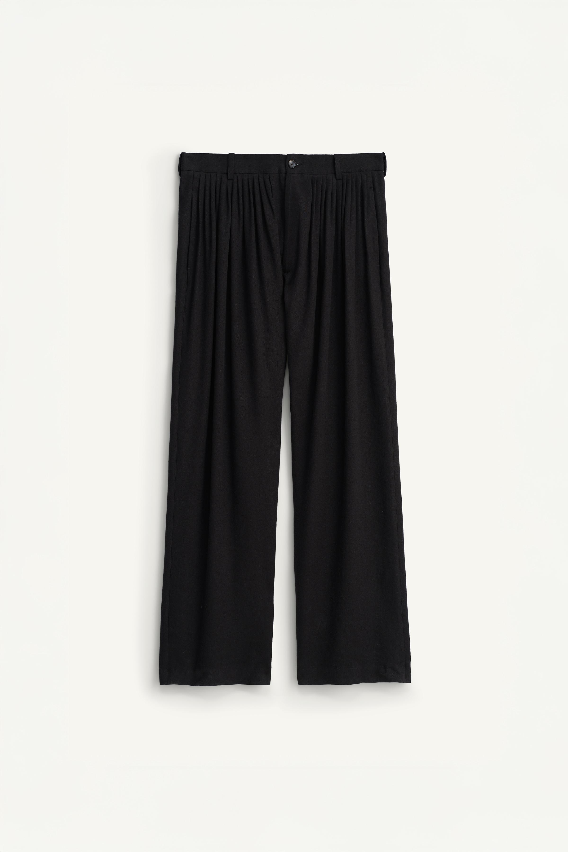 LINEN - LYOCELL PLEATED SUIT PANTS
