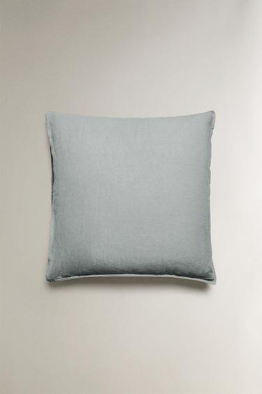 TAIE D’OREILLER LIN DÉLAVÉ (140 GXM²) - Gris / Bleu de Zara - Image 2