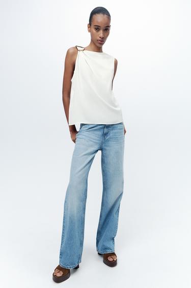 TOP FLUIDO COM FIVELA - Cru da Zara - Imagem 0