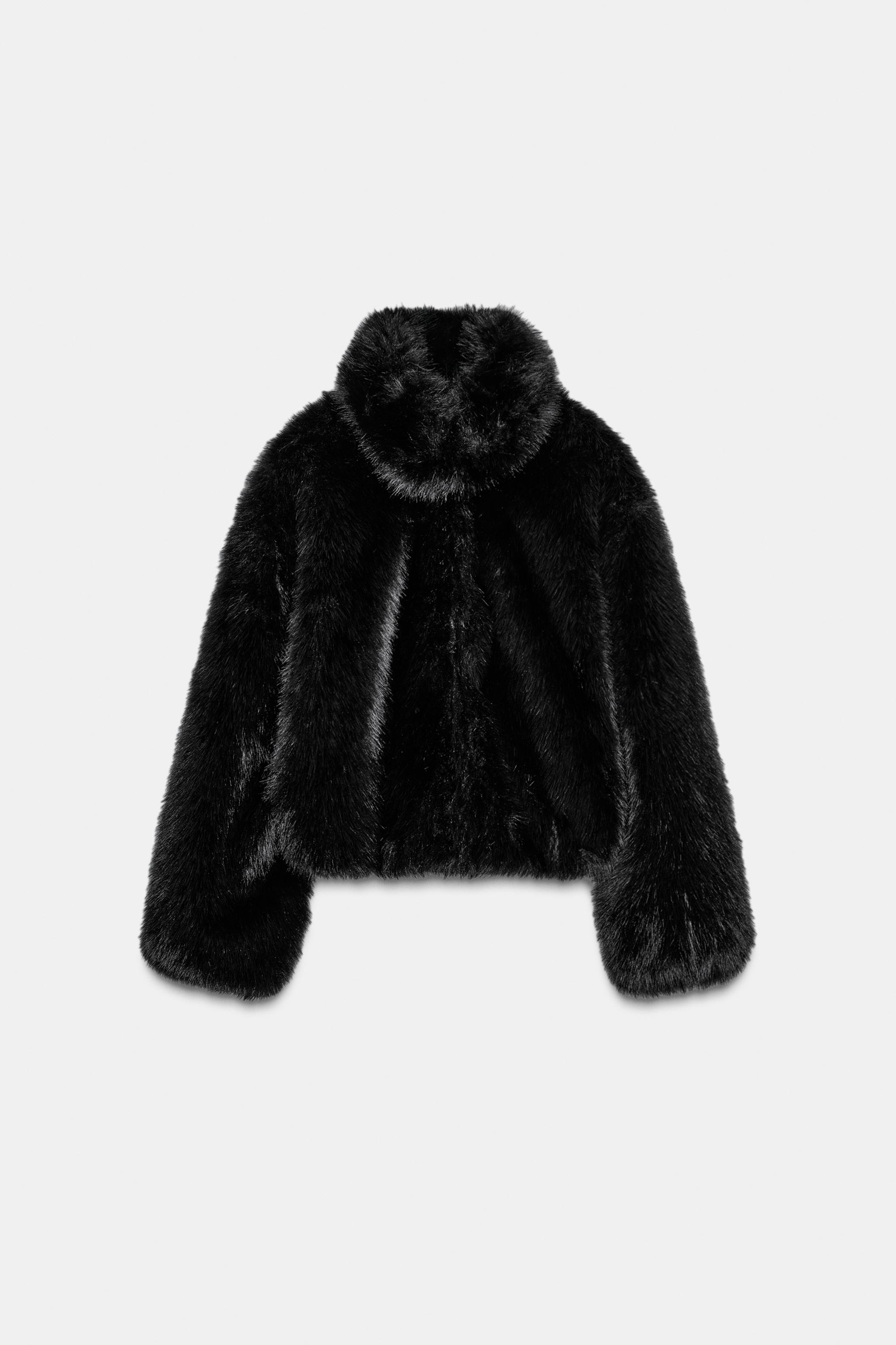 SHORT FAUX FUR COAT