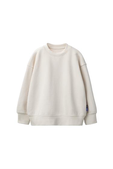 SUDADERA BÁSICA TEXTO Y ETIQUETA - Crudo de Zara