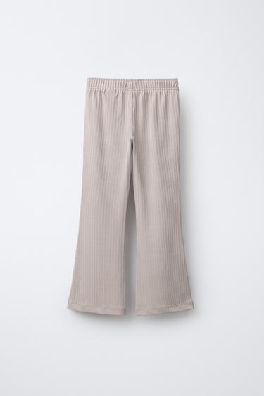 RIBBED FLARE BALLET TROUSERS - Beige-pink by Zara - Image 1