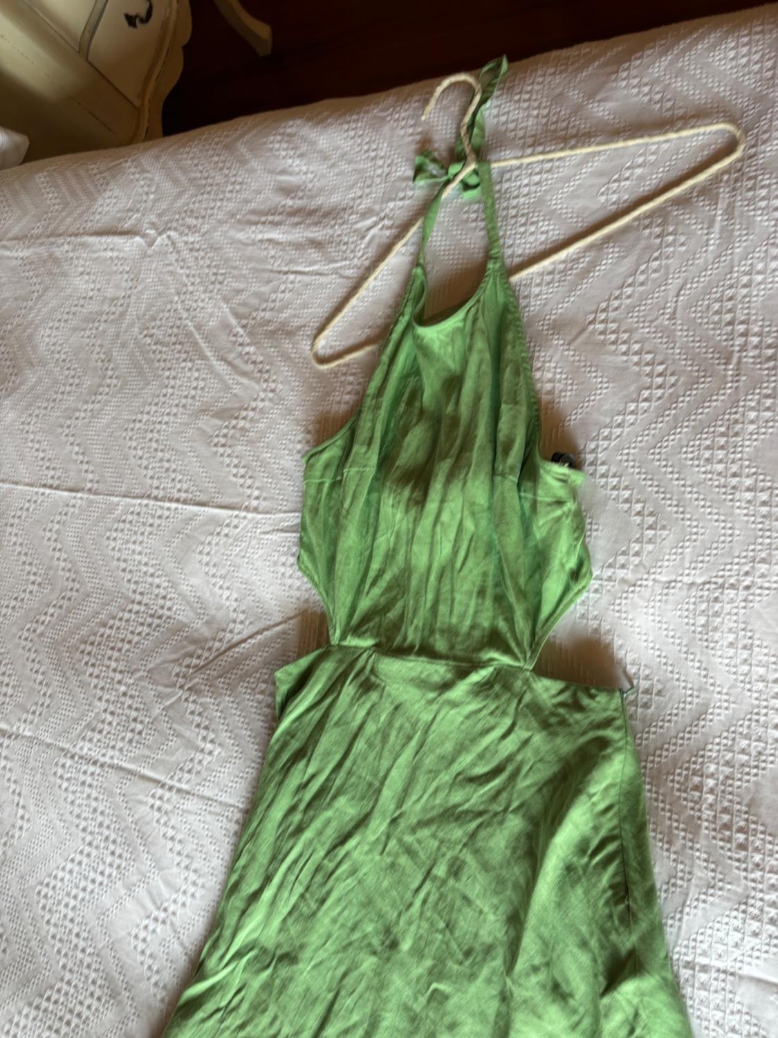 LINEN BLEND DRESS WITH CUT-OUT DETAIL - Image 2
