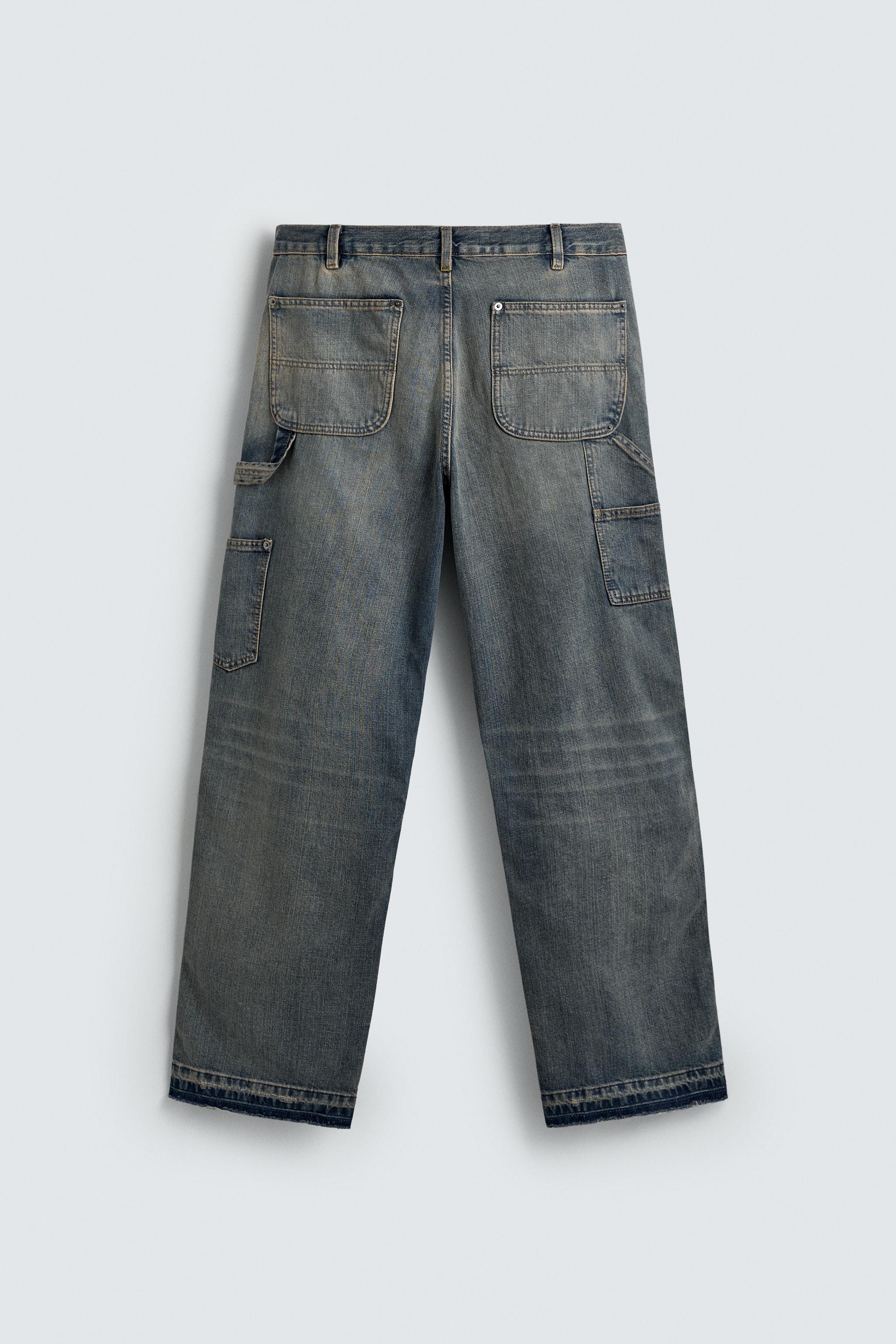 WASHED CARPENTER POCKET JEANS